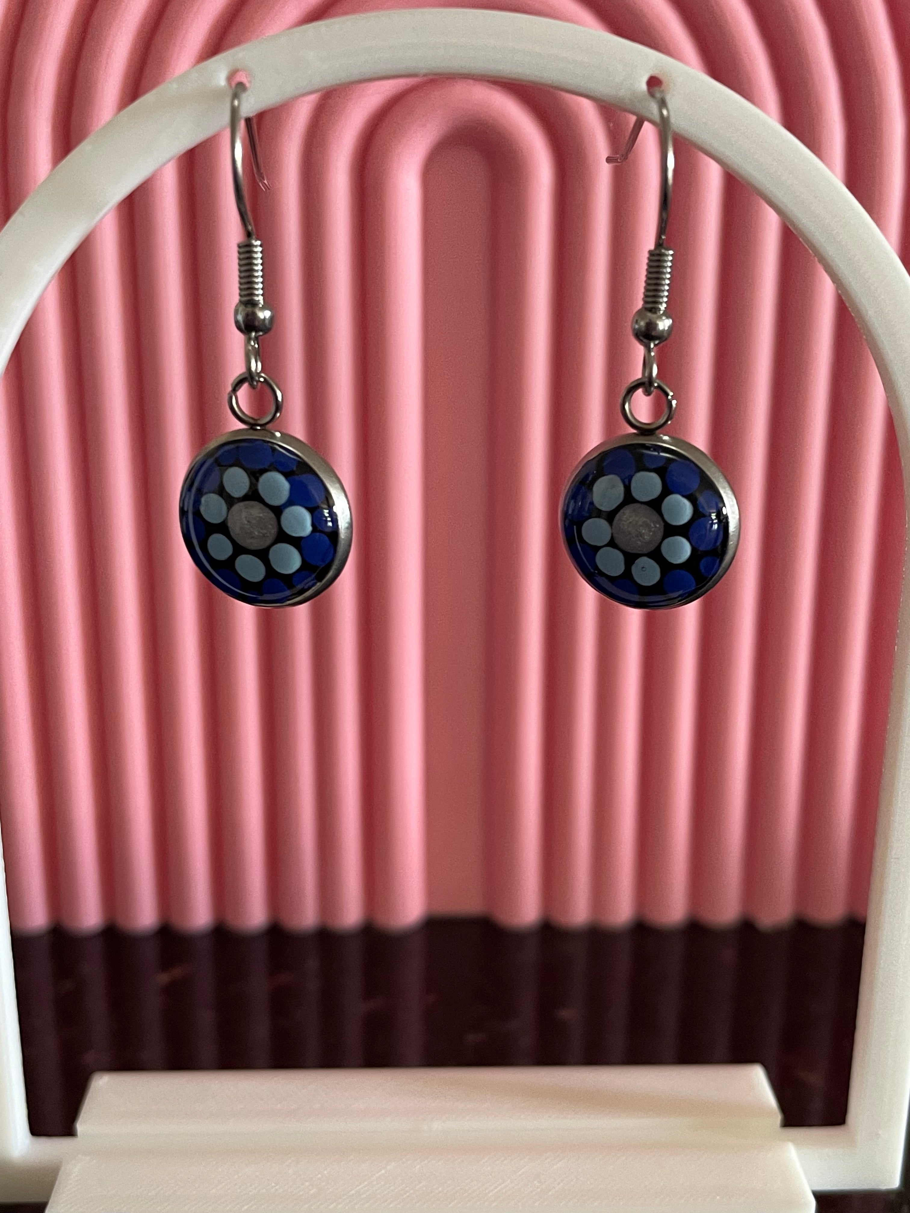 Unique Handmade and Hand-painted Resin Earrings