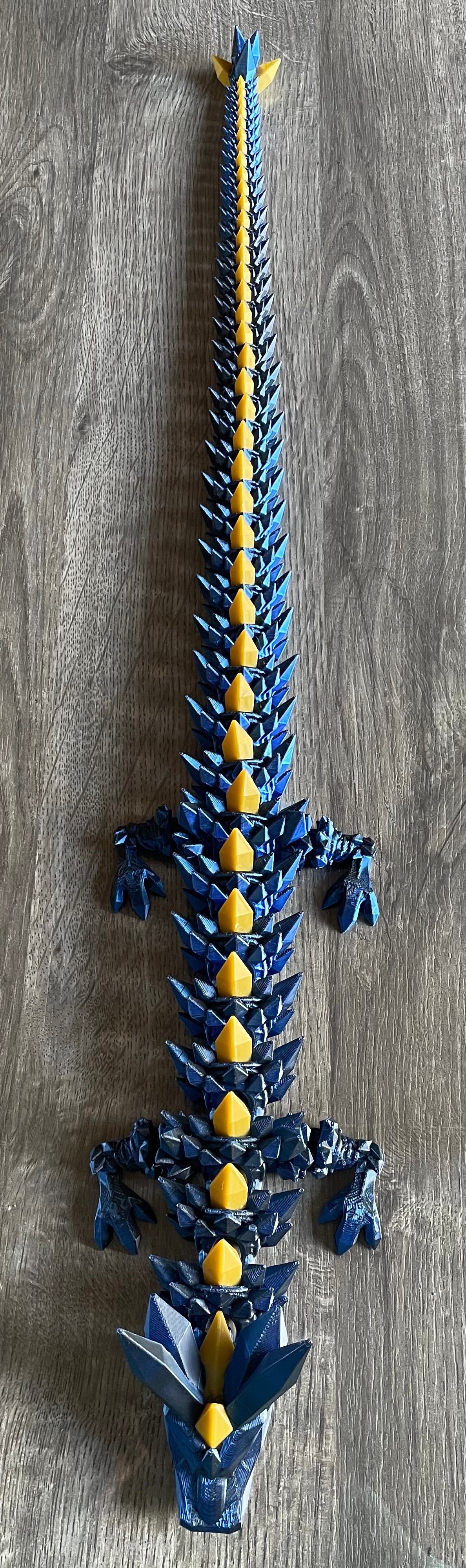 3d Printed Crystal Dragon Large 62cm length. Fidget, Gift, Collector’s Piece.