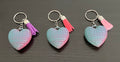 Unique Tri-colour 3d Printed Knitted Pattern Love Heart Key Chain.