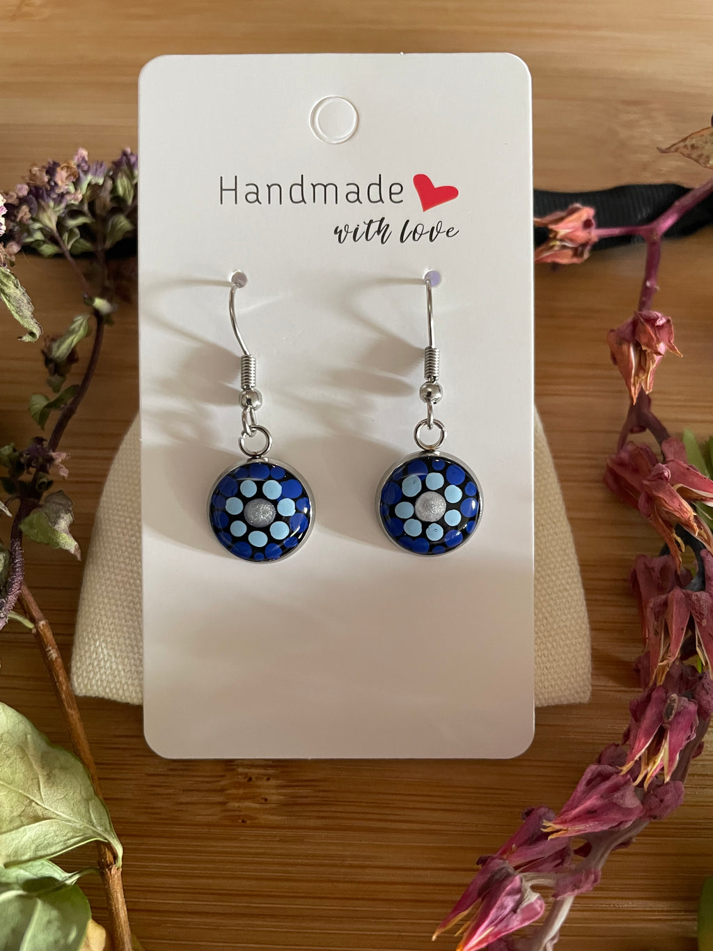 Unique Handmade and Hand-painted Resin Earrings