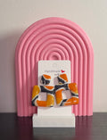 Unique Handmade Polymer Clay and Resin Earrings. One Of A Kind Orange, Yellow, Black and White.