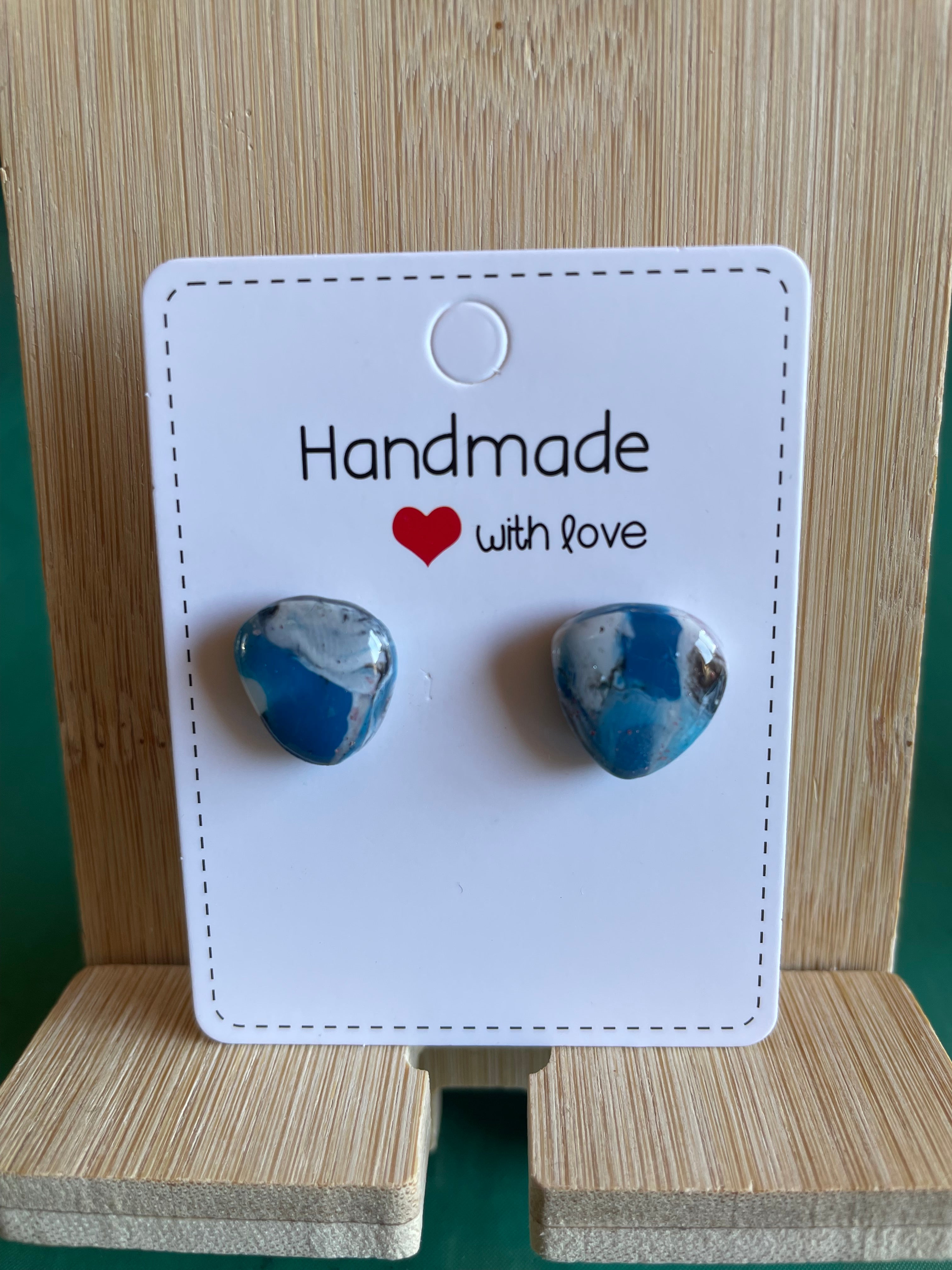 Unique Handmade Polymer Clay and Resin Studs