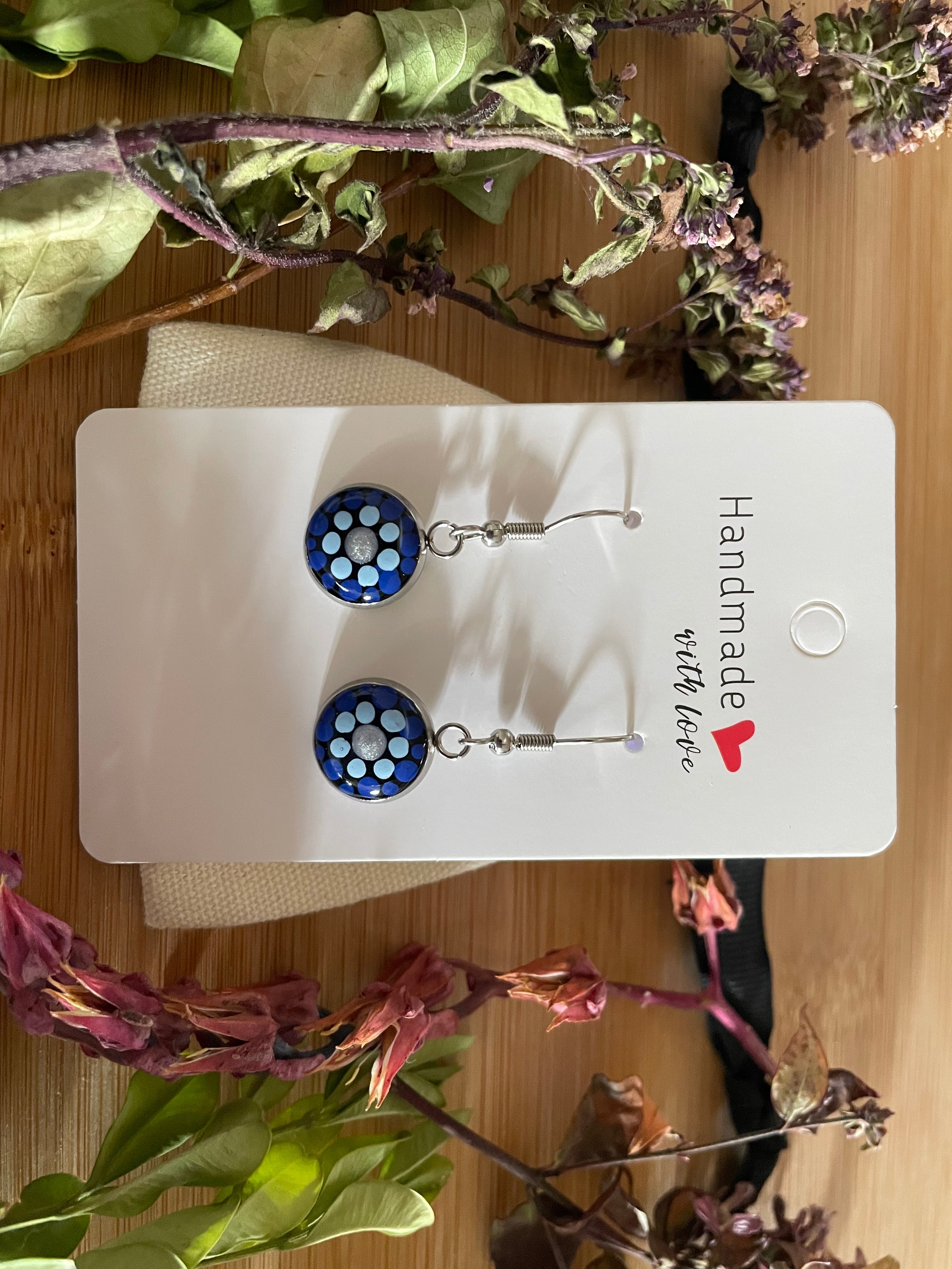 Unique Handmade and Hand-painted Resin Earrings
