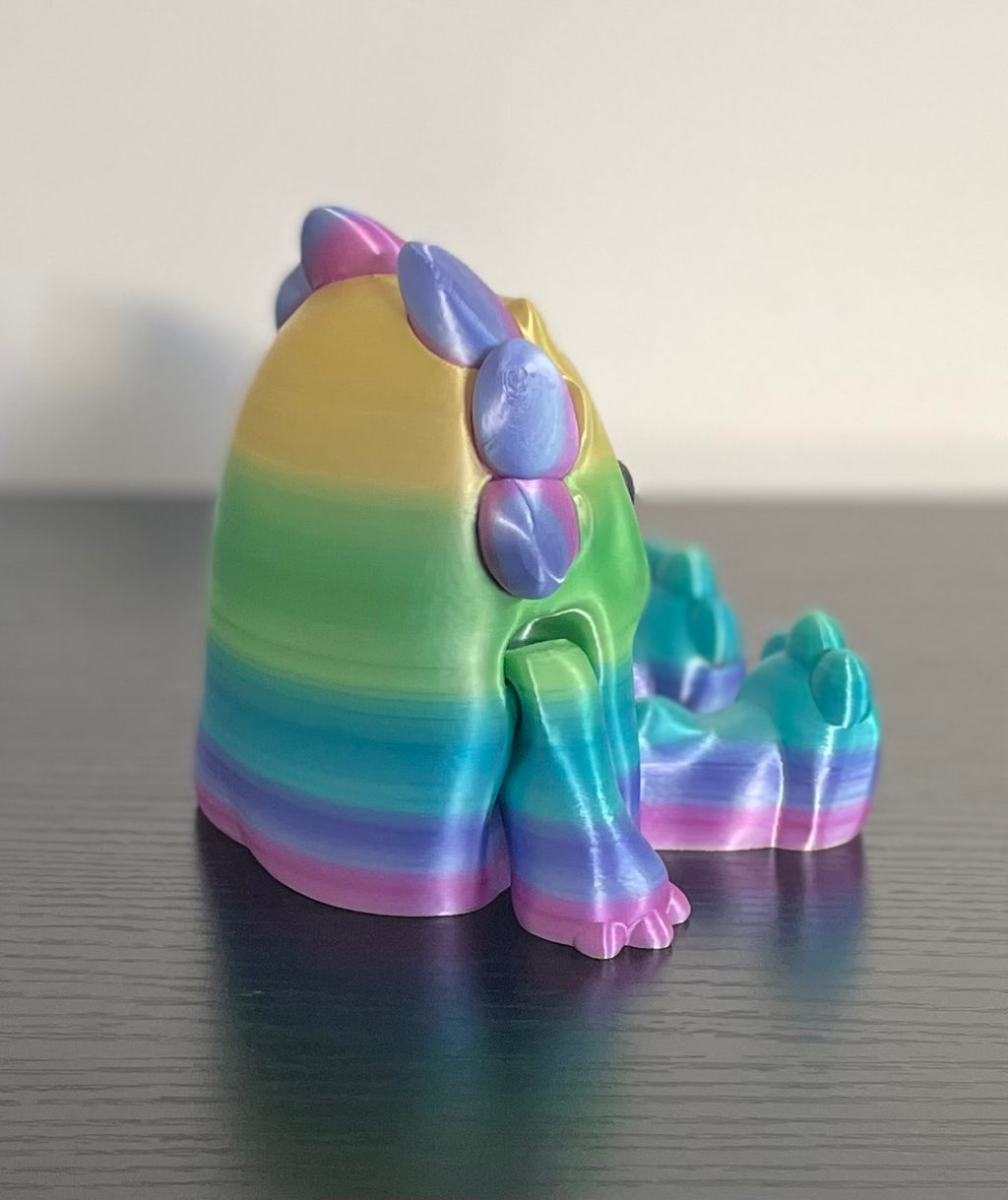 Unique 3d Printed Rainbow Woobu Upa. Small and Large Toy Figurines Desk Buddy.