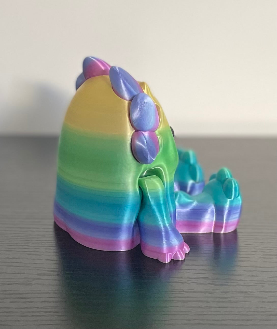 Unique 3d Printed Rainbow Woobu Upa. Small and Large Toy Figurines Desk Buddy.
