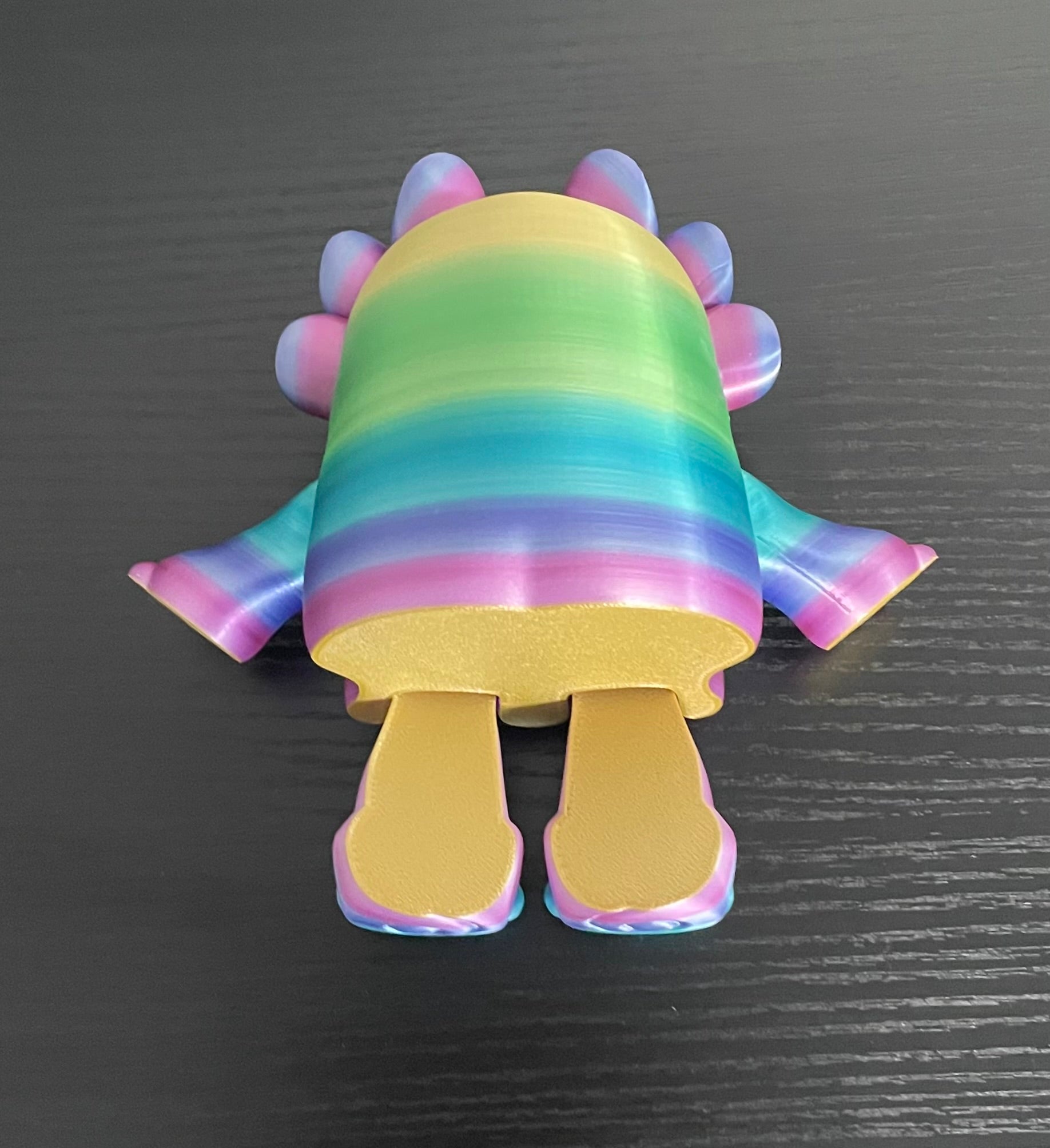Unique 3d Printed Rainbow Woobu Upa. Small and Large Toy Figurines Desk Buddy.