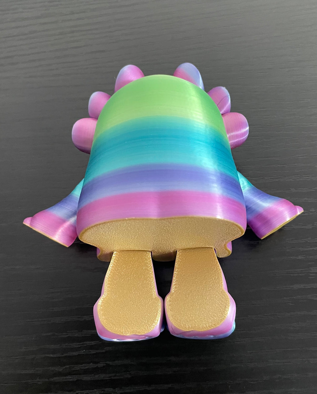 Unique 3d Printed Rainbow Woobu Upa. Small and Large Toy Figurines Desk Buddy.