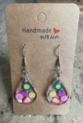 Handmade Resin Fruit Salad Teardrop Earrings