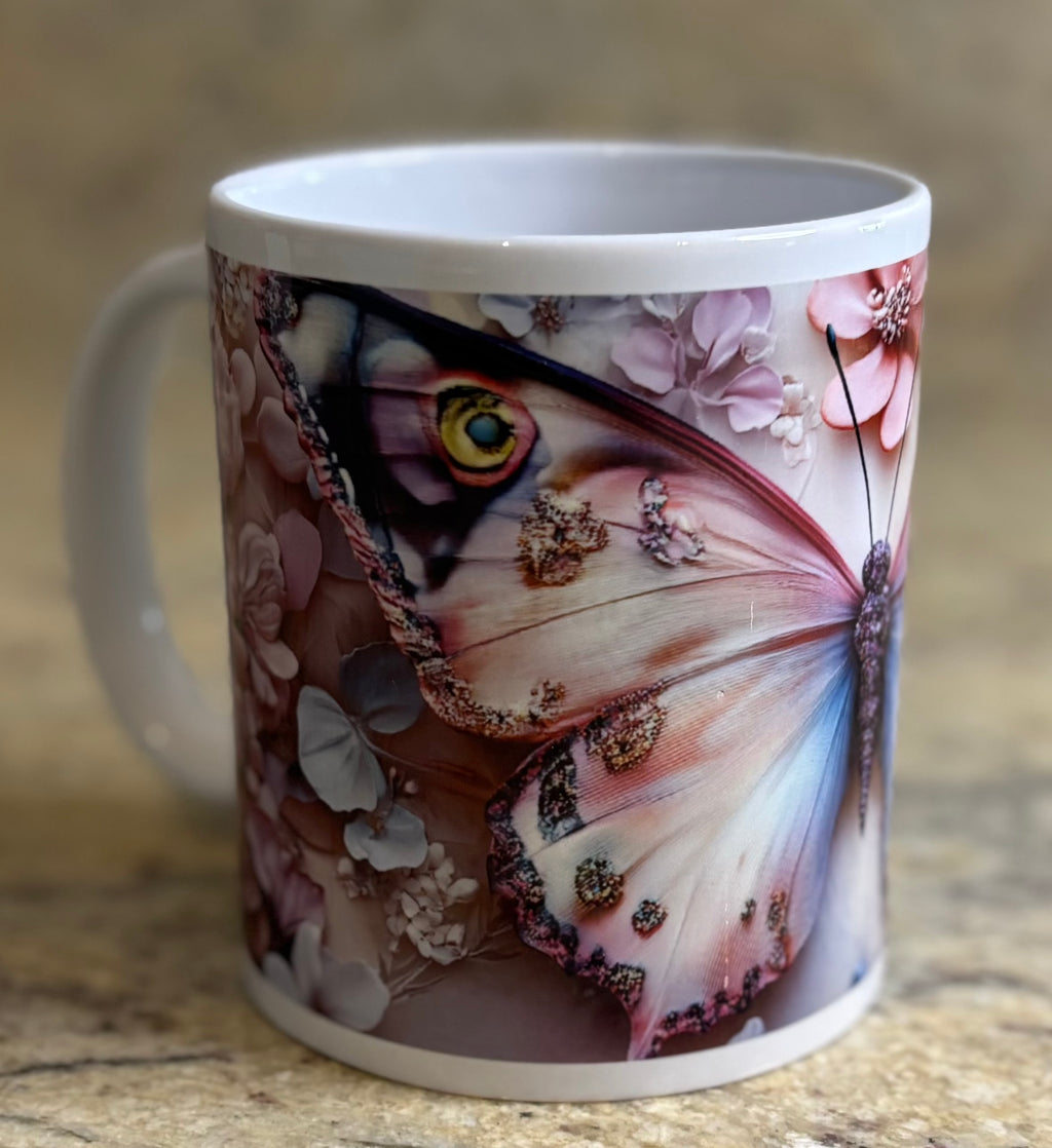 Realistic Butterfly Printed Coffee Tea Mug
