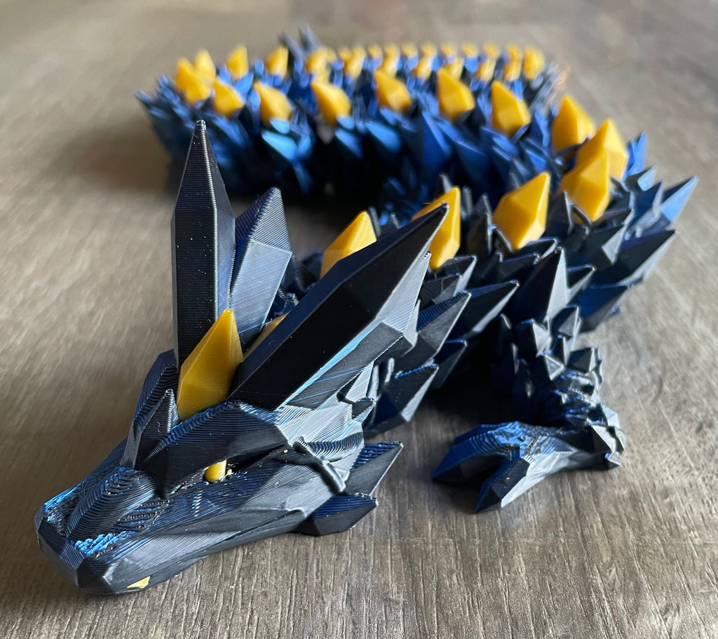 3d Printed Crystal Dragon Large 62cm length. Fidget, Gift, Collector’s Piece.