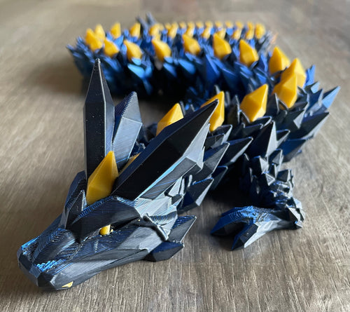 3d Printed Crystal Dragon Large 62cm length. Fidget, Gift, Collector’s Piece.