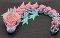 3D Printed Articulated Rose Dragon Toy Figurine Gift Rainbow 37cm