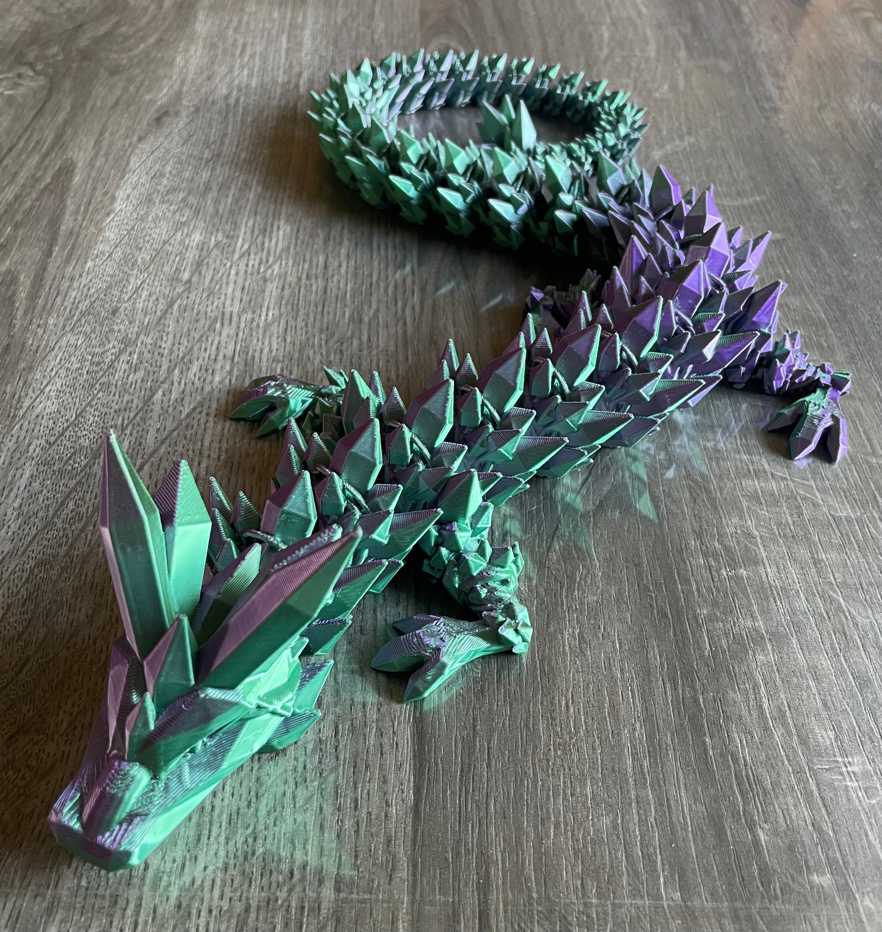 3d Printed Crystal Dragon Large 62cm length. Fidget, Gift, Collector’s Piece.