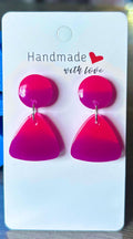 Unique Handmade Dangly Two Tone Resin Studs