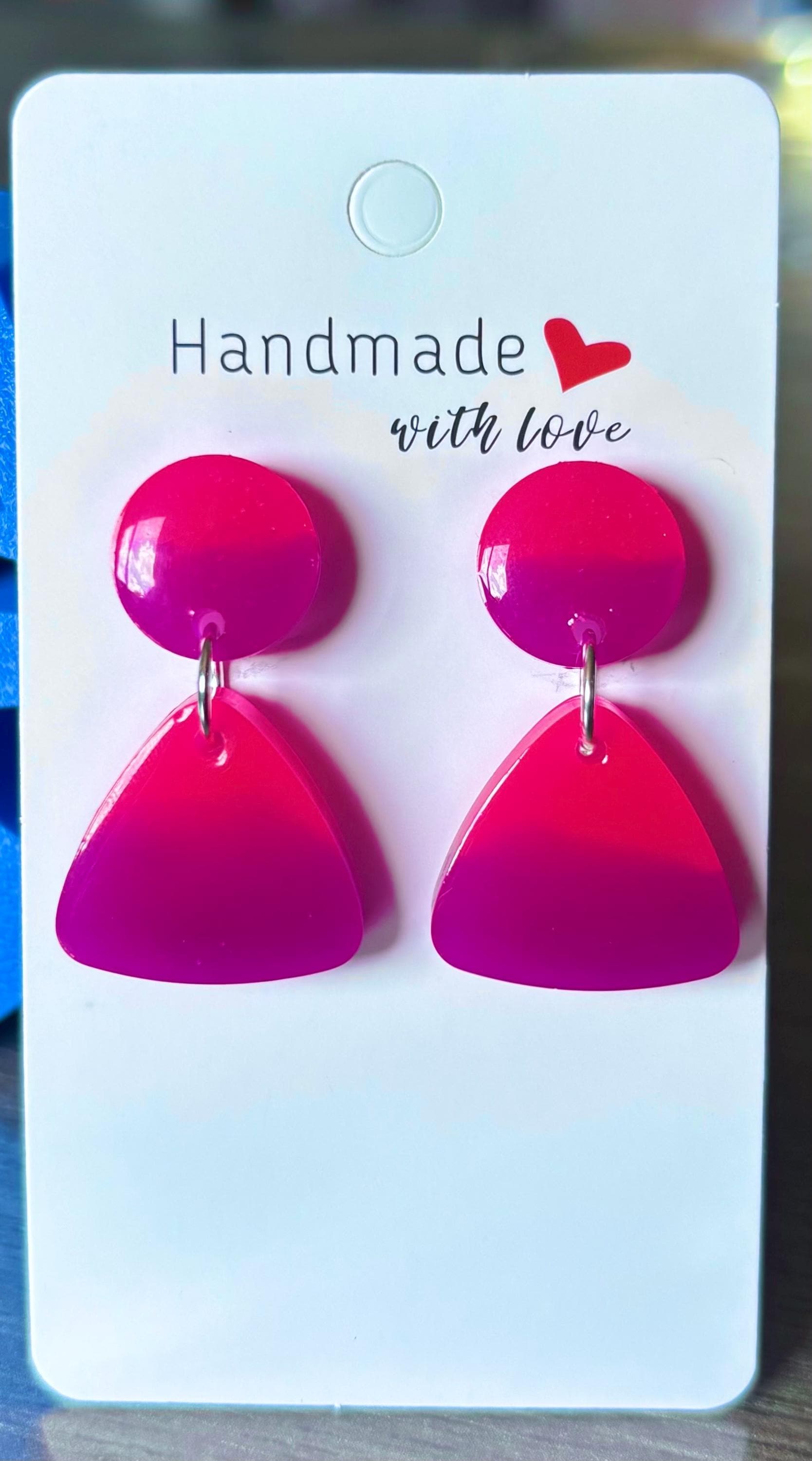 Unique Handmade Dangly Two Tone Resin Studs